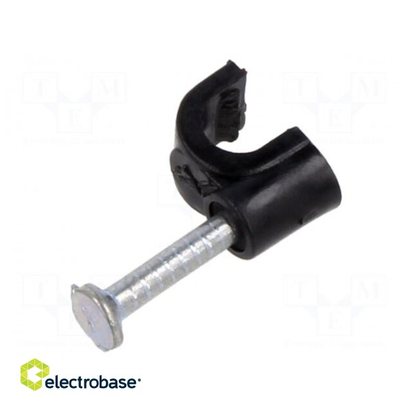 Holder | black | on round cable | 100pcs | with a nail | Ø: 4mm | H: 5.7mm image 1
