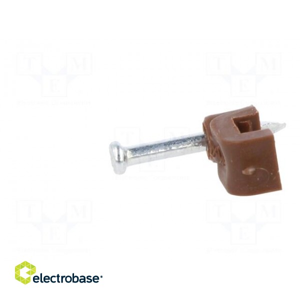 Holder | brown | for flat cable,OMYp 2x0,5 | 50pcs | with a nail фото 4