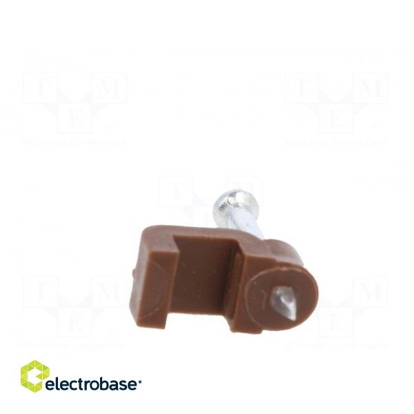 Holder | brown | for flat cable,OMYp 2x0,5 | 50pcs | with a nail image 6