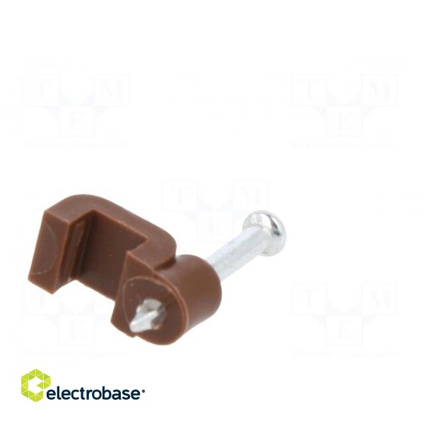 Holder | brown | for flat cable,OMYp 2x0,5 | 50pcs | with a nail image 7