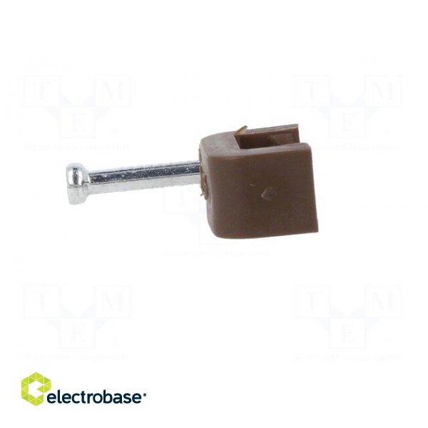 Holder | brown | for flat cable,YDYp 2x1,5 | 50pcs | with a nail paveikslėlis 3