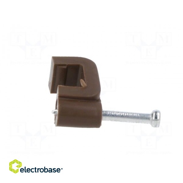 Holder | brown | for flat cable,YDYp 2x1,5 | 50pcs | with a nail фото 7