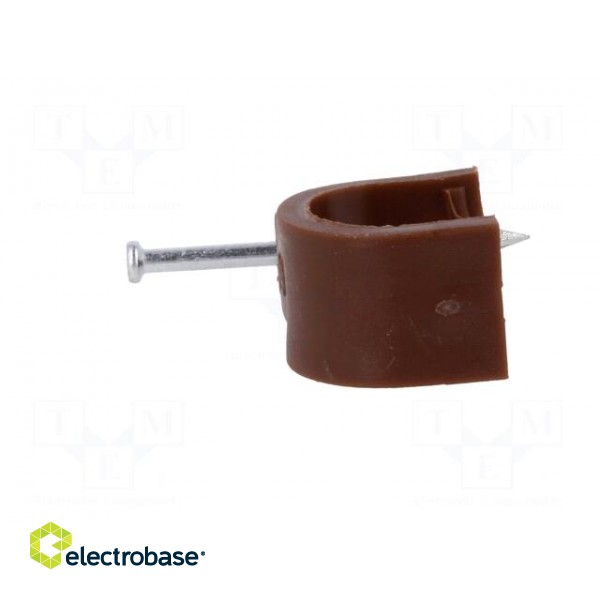 Holder | brown | Application: on round cable | 25pcs | with a nail image 3