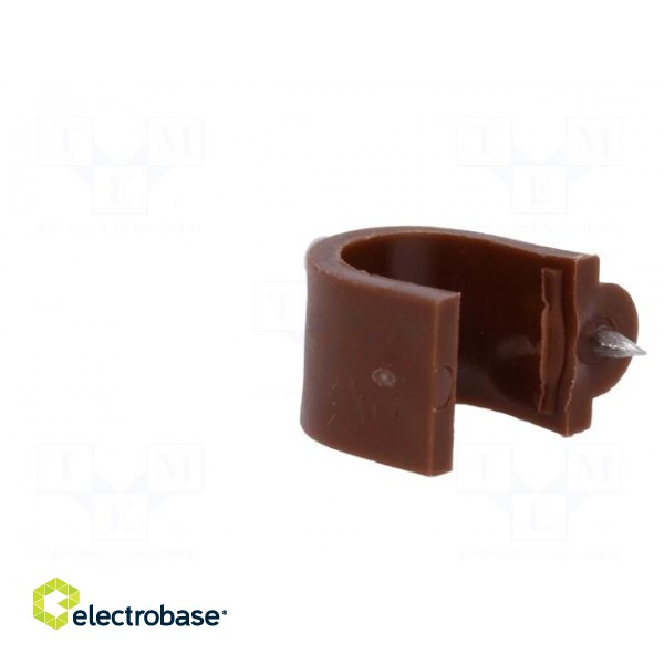 Holder | brown | Application: on round cable | 25pcs | with a nail image 4