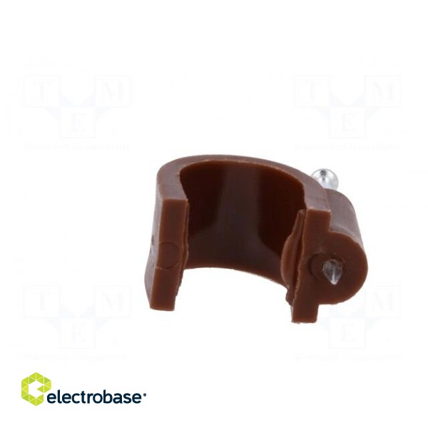 Holder | brown | Application: on round cable | 25pcs | with a nail image 5