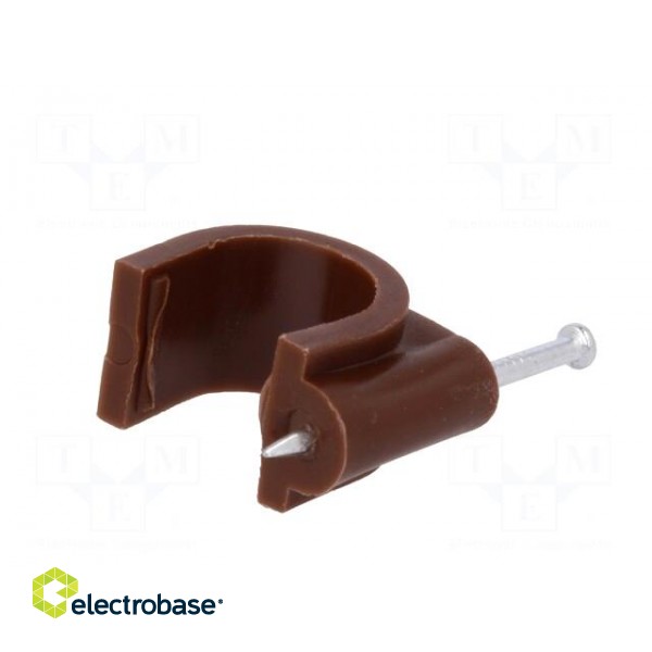 Holder | brown | Application: on round cable | 25pcs | with a nail image 6