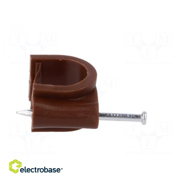 Holder | brown | Application: on round cable | 25pcs | with a nail image 7