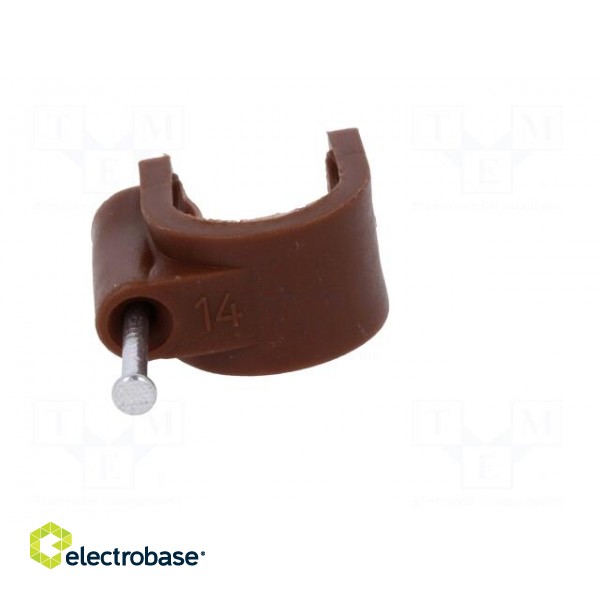 Holder | brown | Application: on round cable | 25pcs | with a nail image 9