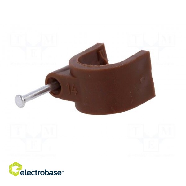 Holder | brown | Application: on round cable | 25pcs | with a nail image 2
