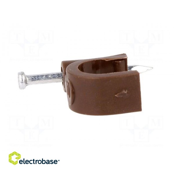 Holder | brown | Application: on round cable | 50pcs | with a nail image 3