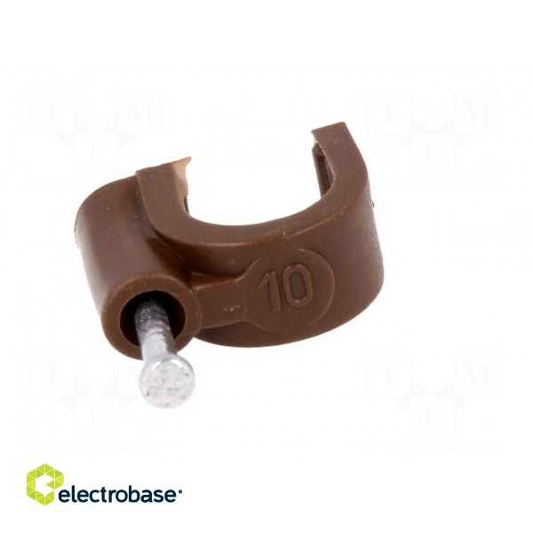 Holder | brown | on round cable | 50pcs | with a nail | 10mm image 9