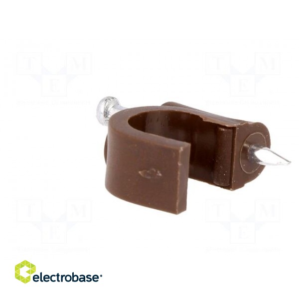 Holder | brown | Application: on round cable | 50pcs | with a nail фото 4