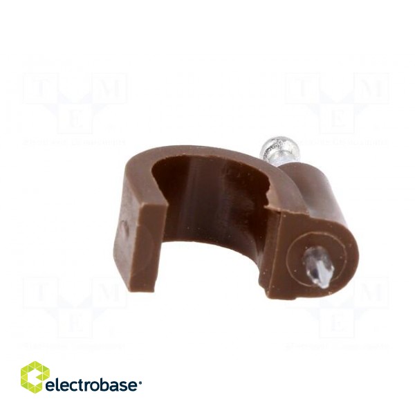 Holder | brown | on round cable | 50pcs | with a nail | 10mm image 5