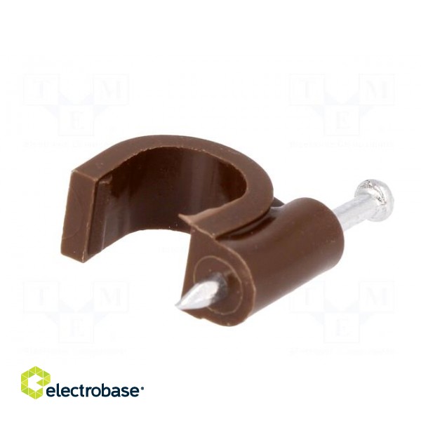 Holder | brown | Application: on round cable | 50pcs | with a nail paveikslėlis 6