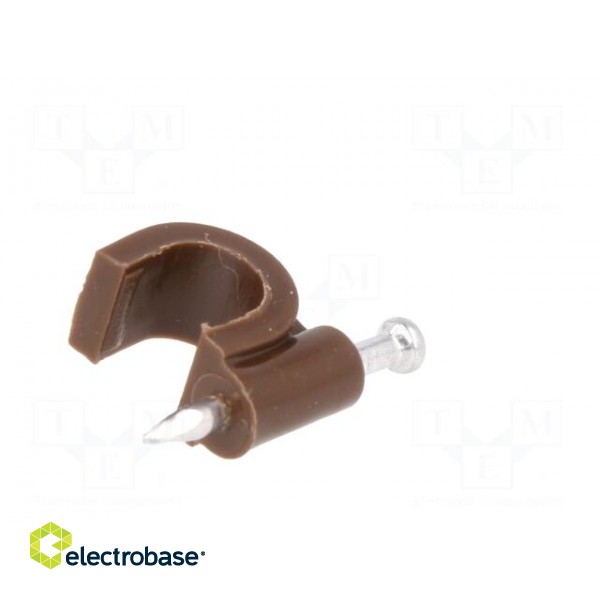 Holder | brown | on round cable | 50pcs | with a nail | 7mm image 6
