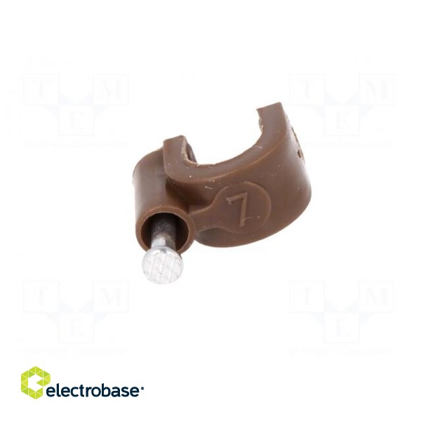 Holder | brown | on round cable | 50pcs | with a nail | 7mm image 9