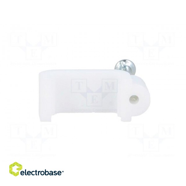 Holder | white | Application: for flat cable | with a nail | H: 8.2mm фото 5