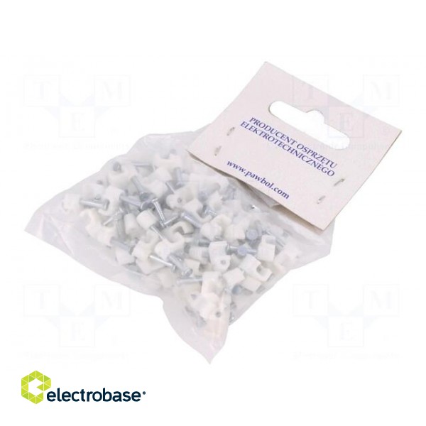 Holder | white | Application: OMYp 2x0,5,for flat cable | 100pcs. image 1