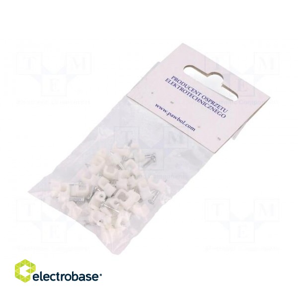 Holder | white | Application: OMYp 2x0,5,for flat cable | 25pcs. image 1