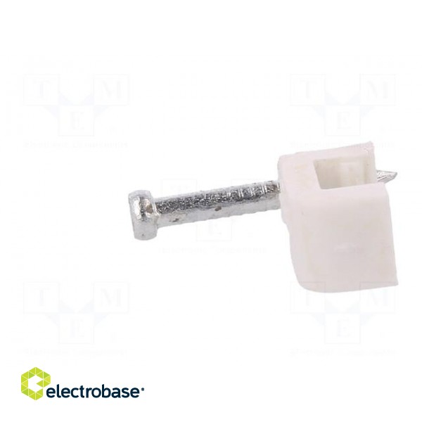 Holder | white | for flat cable,YDYp 2x1 | 100pcs | with a nail image 3