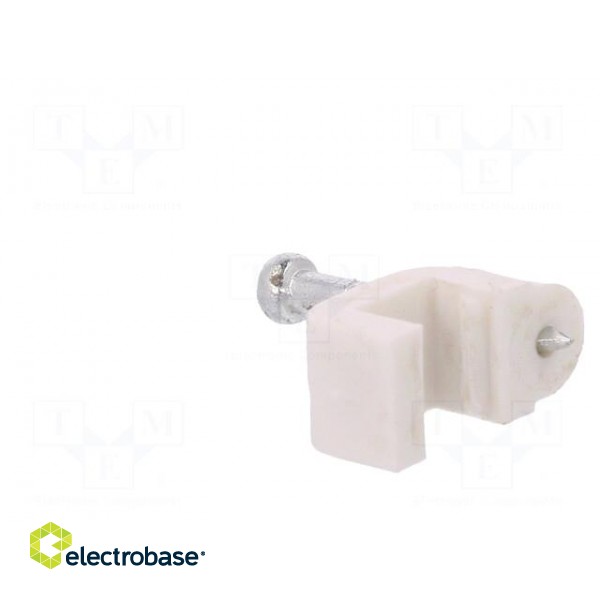 Holder | white | for flat cable,YDYp 2x1 | 100pcs | with a nail image 4