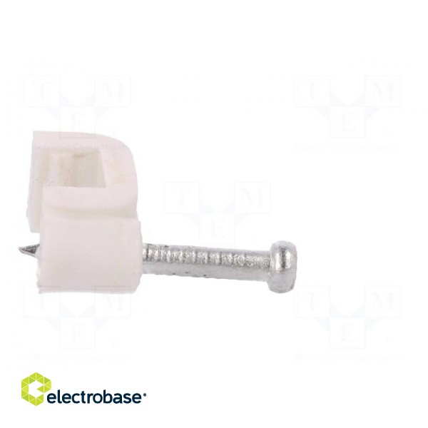 Holder | white | for flat cable,YDYp 2x1 | 100pcs | with a nail image 7