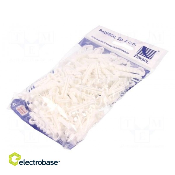 Holder | white | for flat cable,YDYp 2x2,5 | 100pcs | USMP 2 | 6÷7mm image 1