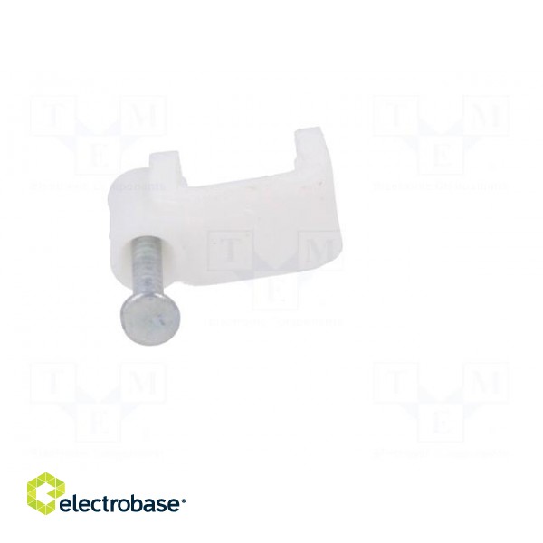 Holder | white | for flat cable,YDYp 2x2,5 | 25pcs | with a nail image 9