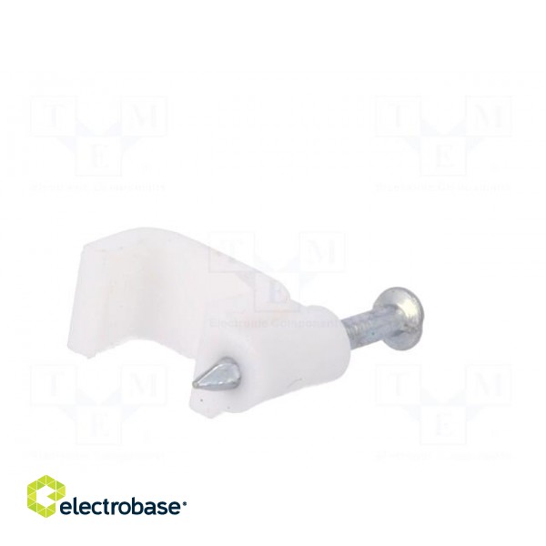 Holder | white | for flat cable,YDYp 2x2,5 | 25pcs | with a nail image 6