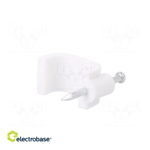 Holder | white | for flat cable,YDYp 3x2,5 | 100pcs | with a nail image 6