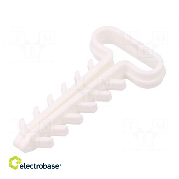 Holder | white | for flat cable,YDYp 4x2,5 | 100pcs | USMP 4 | 6÷7mm image 2
