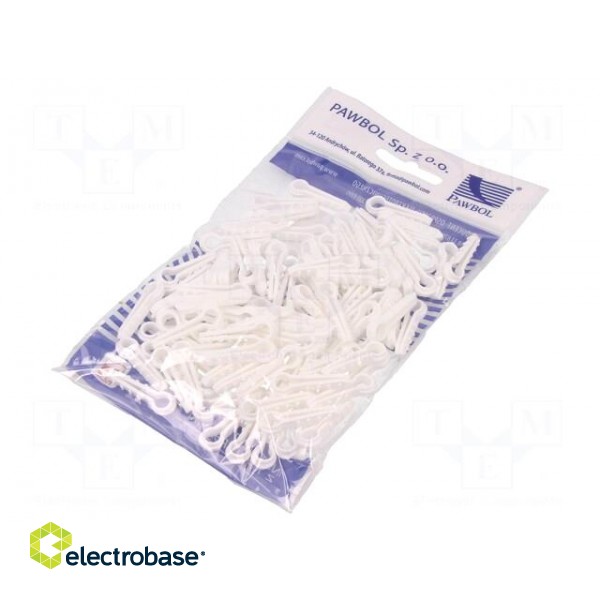 Holder | white | Application: on round cable | 100pcs | 6mm image 1
