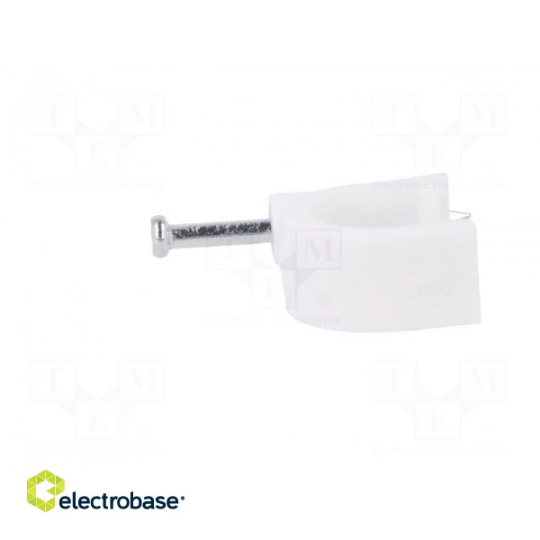 Holder | white | Application: on round cable | 100pcs | with a nail image 3