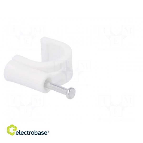 Holder | white | Application: on round cable | 100pcs | with a nail image 8