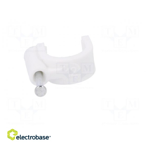 Holder | white | Application: on round cable | 100pcs | with a nail image 9