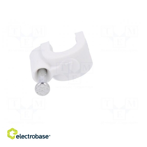 Holder | white | Application: on round cable | 100pcs | with a nail image 9