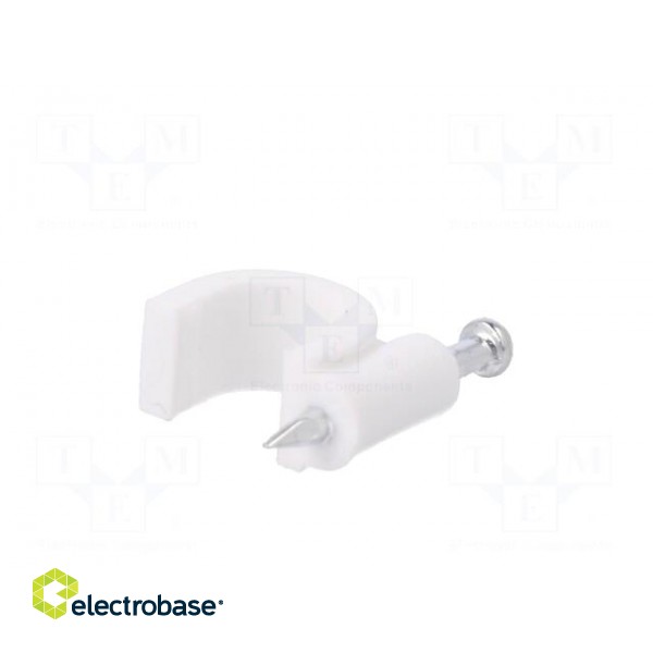 Holder | white | Application: on round cable | 100pcs | with a nail image 6