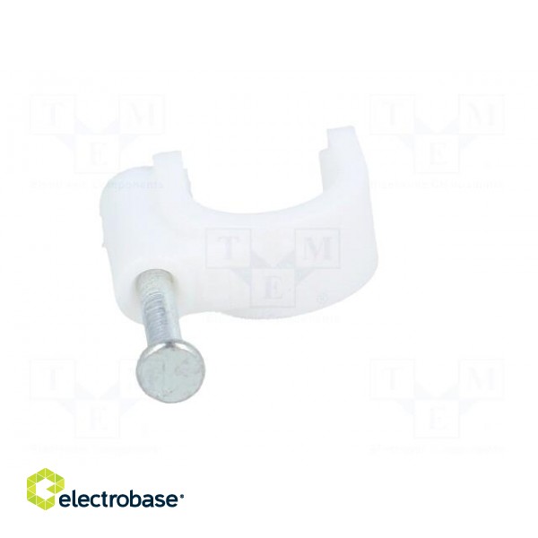 Holder | white | Application: on round cable | 100pcs | with a nail image 9