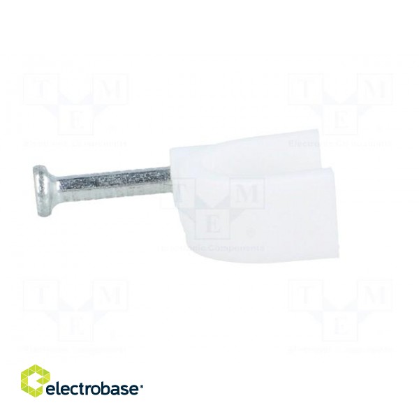 Holder | white | Application: on round cable | 100pcs | with a nail image 3