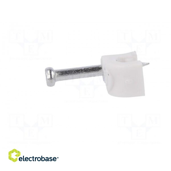 Holder | white | Application: on round cable | 25pcs | with a nail image 3