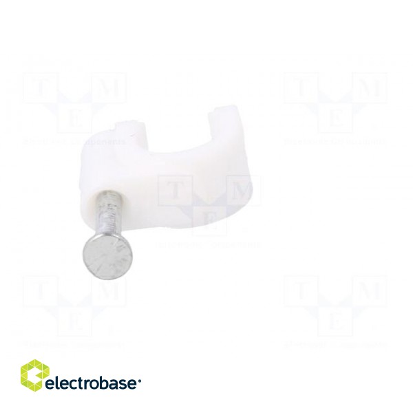 Holder | white | Application: on round cable | 25pcs | with a nail paveikslėlis 9