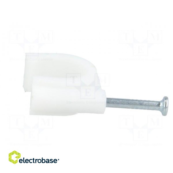 Holder | white | Application: on round cable | 25pcs | with a nail image 7