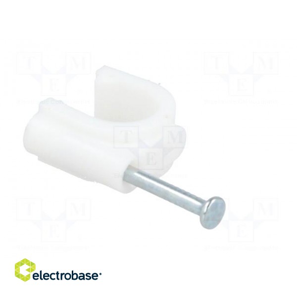 Holder | white | Application: on round cable | 25pcs | with a nail image 8