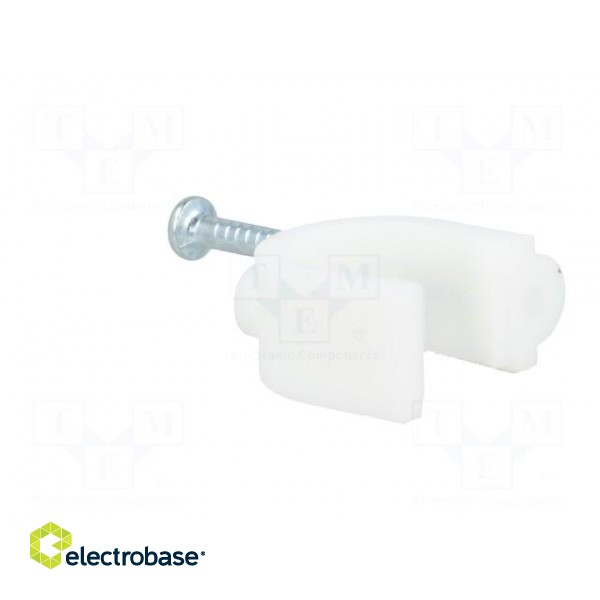 Holder | white | Application: on round cable | 25pcs | with a nail image 4