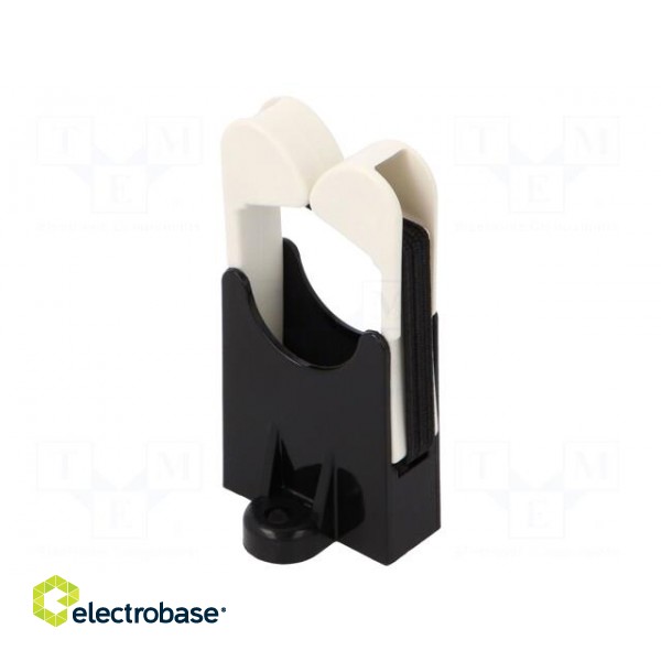 Screw mounted clamp | polyamide | black | W: 30mm | L: 28.4mm | H: 56.1mm image 1