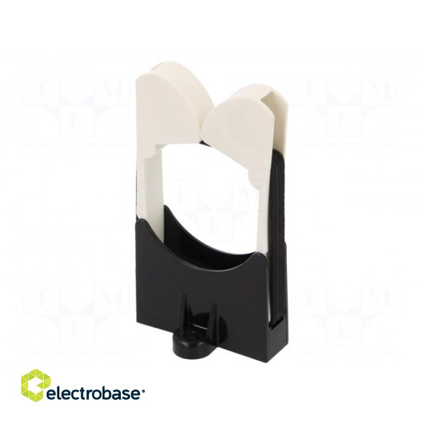Screw mounted clamp | polyamide | black | W: 30mm | L: 41.7mm | H: 72.6mm image 1
