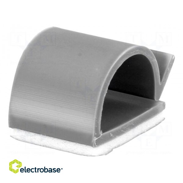 Self-adhesive cable holder | PVC | grey | 13.2mm image 1