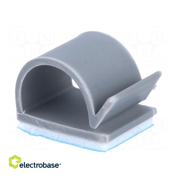 Self-adhesive cable holder | PVC | grey | 13.2mm image 4