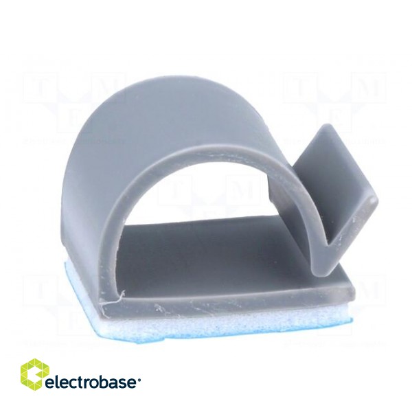 Self-adhesive cable holder | PVC | grey | 13.2mm image 3