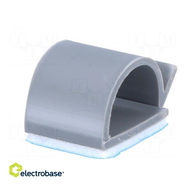 Self-adhesive cable holder | PVC | grey | 13.2mm image 2